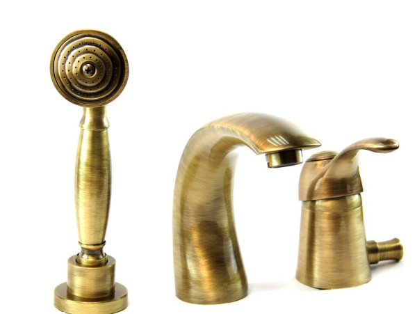 Смеситель на борт ванны Webert Aurora AU850701065, бронза. Фото 3