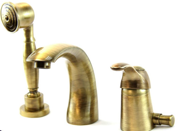 Смеситель на борт ванны Webert Aurora AU850701065, бронза. Фото 4