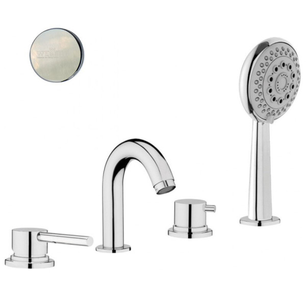 Смеситель на борт ванны Webert Elio EL850701345, никель. Фото 1