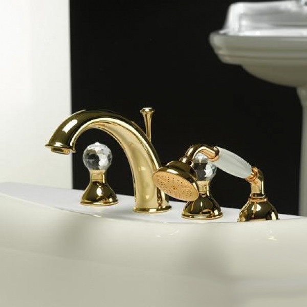 Смеситель на борт ванны Webert Karenina KA730101010, золото. Фото 3