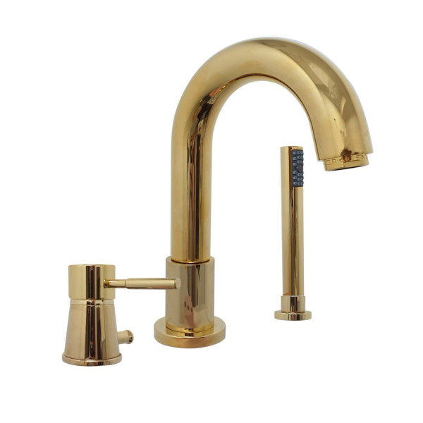 Смеситель на борт ванны Webert Rimini RI850701010, золото. Фото 1