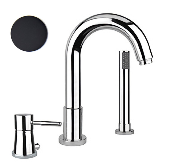 Смеситель на борт ванны Webert Rimini RI850701560, черный. Фото 1