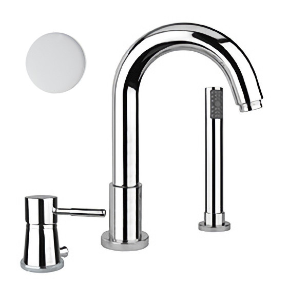 Смеситель на борт ванны Webert Rimini RI850701740, белый. Фото 1