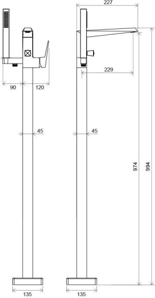 Смеситель напольный для ванны FM 081.00. Фото 5