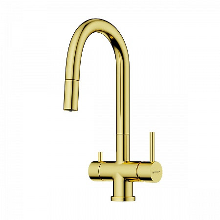 Смеситель OMOIKIRI Akita-S-LG латунь/светлое золото. Фото 1
