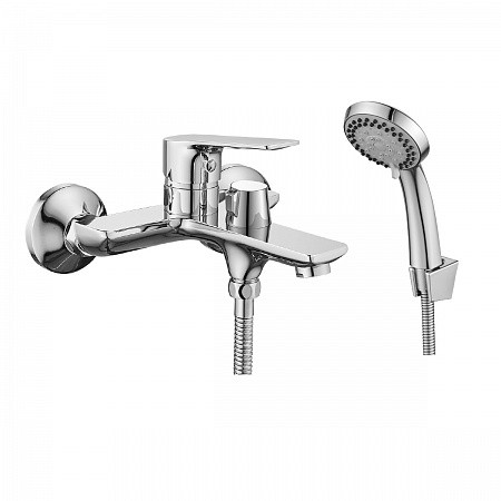 Смеситель Rossinka RS27-30 для ванны с коротким изливом, дивертор с керамическими пластинами, хро. Фото 1