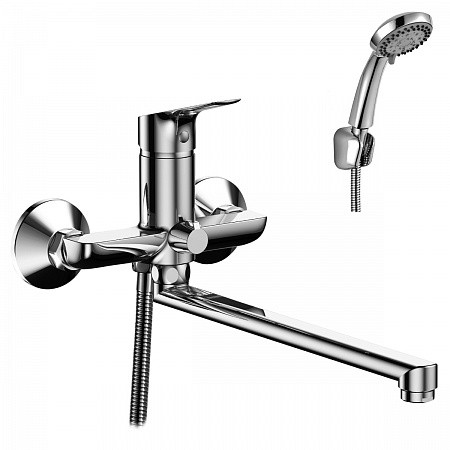 Смеситель Rossinka RS29-33 одноручный (35мм) универсальный с поворотным изливом 350 мм, хром. Фото 1