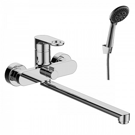 Смеситель Rossinka RS33-32 универсальный с поворотным изливом 350 мм, одноручный (35мм), хром. Фото 1