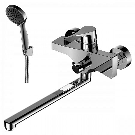 Смеситель Rossinka RS34-32 универсальный с поворотным изливом 350 мм, одноручный (35мм), хром. Фото 1