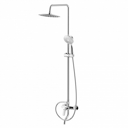 Смеситель Rossinka RS45-46 одноручный (35мм) для ванны с верх. душевой лейкой "Тропический дождь", с. Фото 1