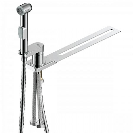 Смеситель Rossinka X25-56 одноручный (25 мм) с гигиеническим душем, устанавливаемый на унитаз, хром. Фото 1