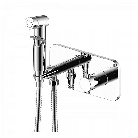Смеситель Rossinka X25-59 термостатический с гигиеническим душем, встраиваемый, хром. Фото 1