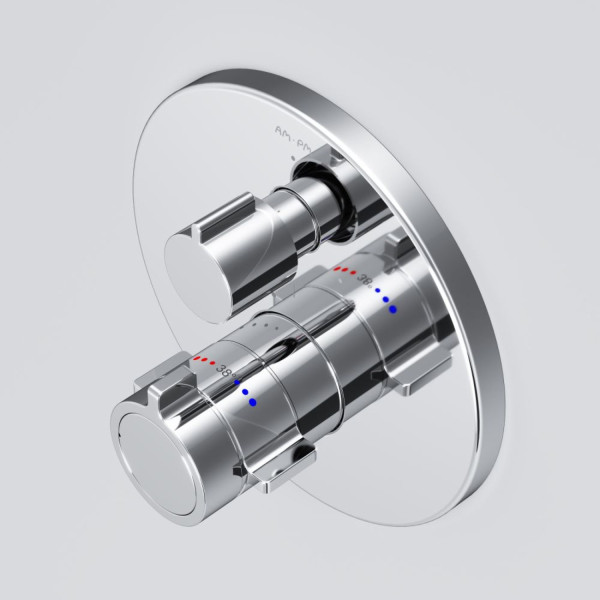 Смеситель с термостатом монтируемый в стену на 3 потребителя. Фото 4