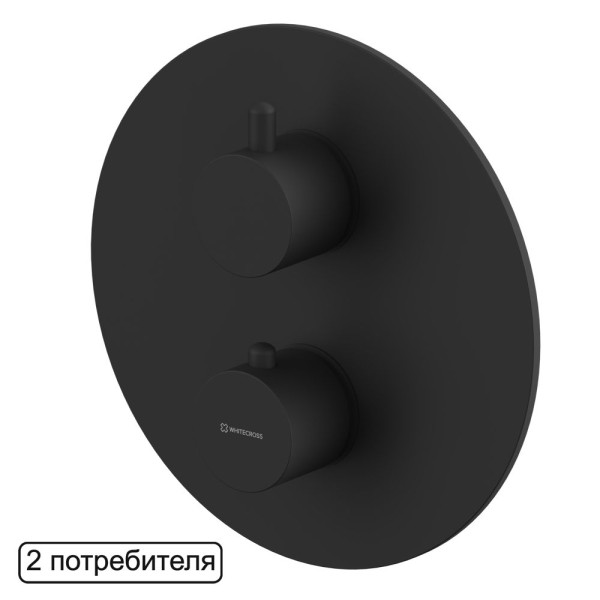 Смеситель термостатический для душа скрытого монтажа WHITECROSS Y Y1236BL (черный мат). Фото 1