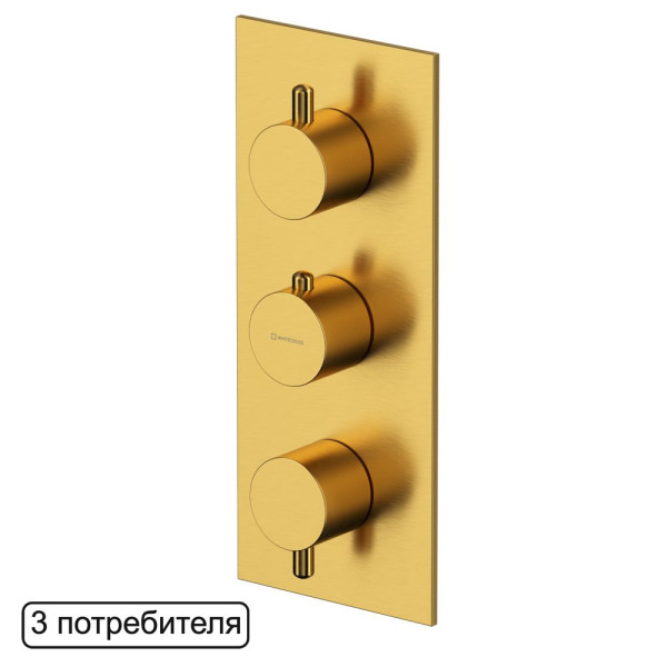 Смеситель термостатический для душа скрытого монтажа WHITECROSS Y Y1238GLB (брашированное золото). Фото 1