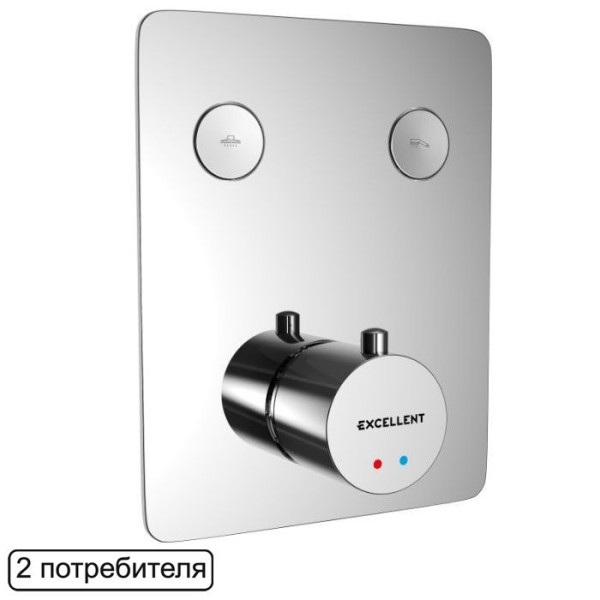 Смеситель термостатический для ванны и душа скрытого монтажа EXCELLENT Krotos AREX.8045CR (хром). Фото 1