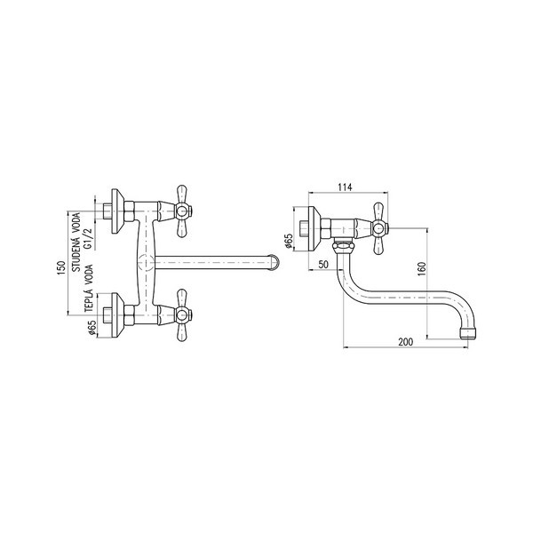Смеситель универсальный Rav Slezak Morava MK301.5/21CMATC. Фото 2