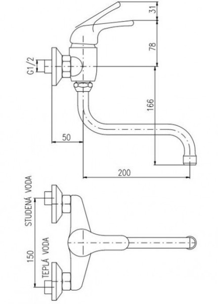 Смеситель универсальный Rav Slezak Sazava SA001.5/21. Фото 2