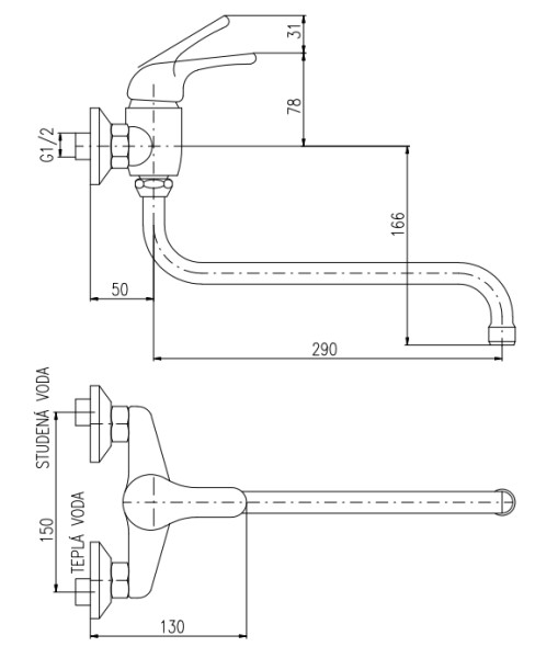 Смеситель универсальный Rav Slezak Sazava SA001.5/22. Фото 2