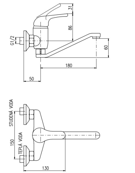 Смеситель универсальный Rav Slezak Sazava SA001.5/26. Фото 2