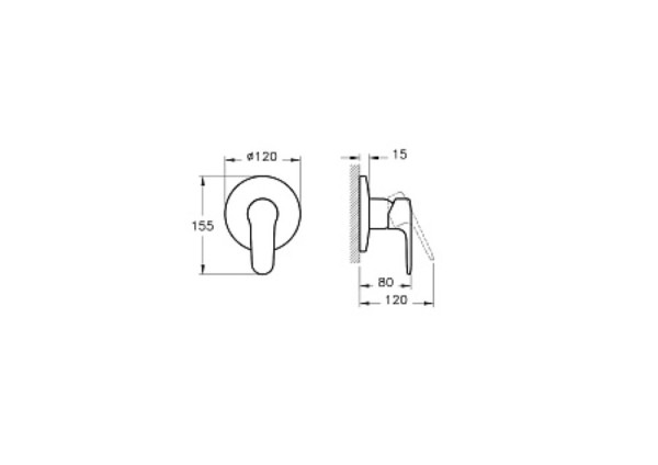 Смеситель Vitra Root Round A4272834EXP для душа встраиваемый, брашированный никель. Фото 2