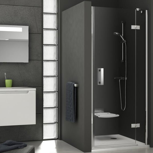 SMSD2-100 А-R хром+транспарент, SmartLine душевая дверь. Фото 1