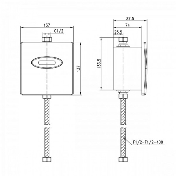 Смывное устройство Lemark Project LM4657CE для писсуара бесконтактное (сенсорное), хром. Фото 5