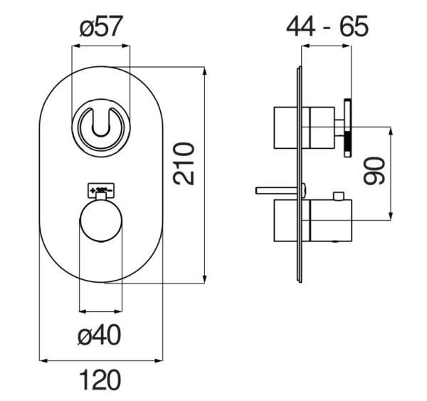 SO130101IX SOLE термостатический смеситель для душа (внешняя часть), шлиф.хром. Фото 2