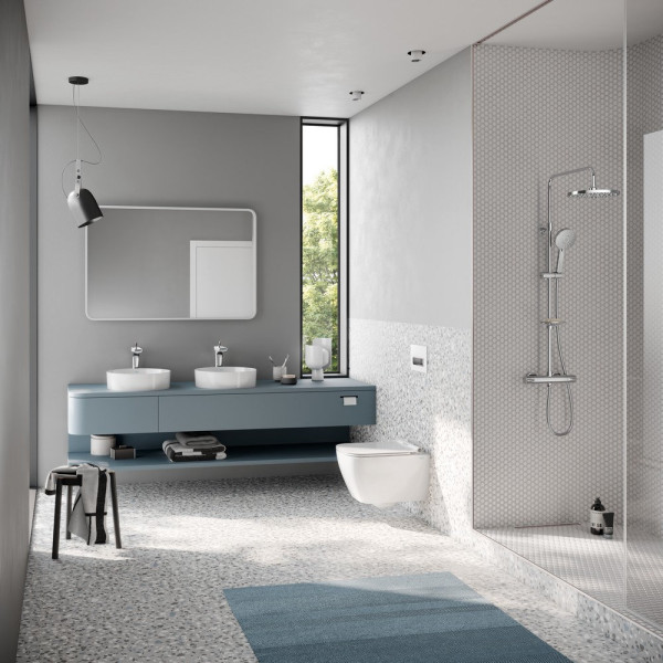 SP26SL Sapphire унитаз подвесной, безободковый, с тонким сиденьем с микролифтом, Serel. Фото 3