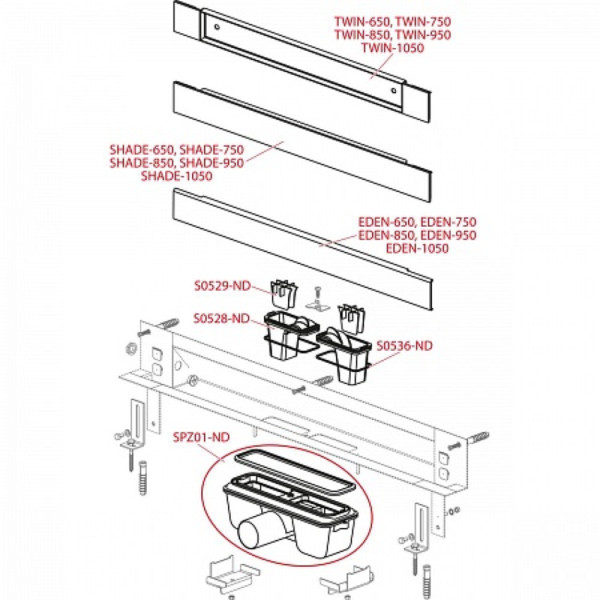Spa - Дренажная система для монтажа в стену (Нержавеющая сталь матовая), арт. APZ5-SHADE-650. Фото 3