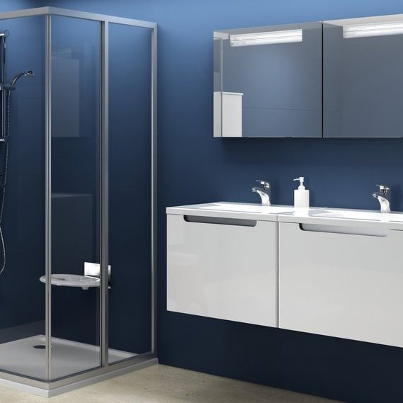 SRV2-80 S белый, транспарент, Supernova дверь для комбинации со второй дверью (СНИМАЕТСЯ С ПРОИЗВОДСТВА). Фото 1