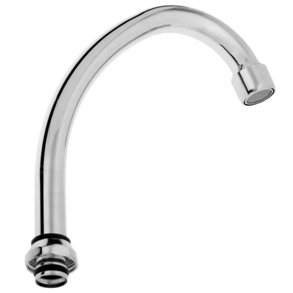 SS271 Излив РМС высокий из нержавеющей стали(аэратор латунный) с защитной вставкой( защита от царап). Фото 1