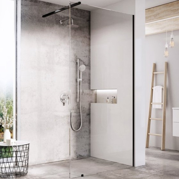 ST Walk-In Wall 1200 x 2000 черный + транспарент. Фото 1