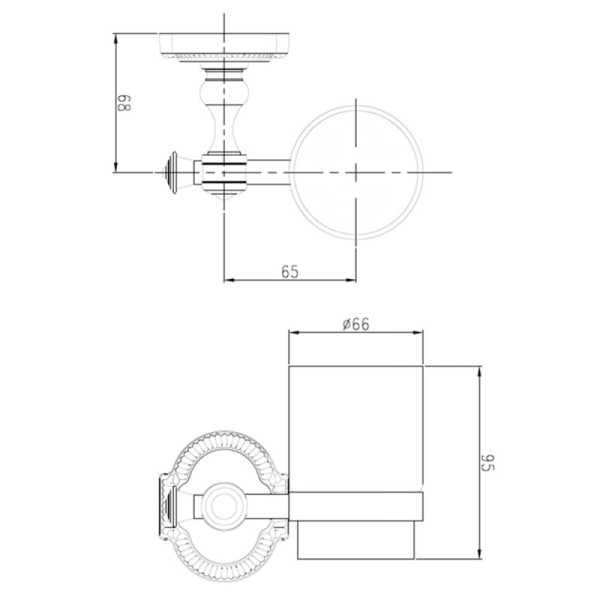 Стакан для ванной комнаты Bronze de Luxe ROYAL R25206, бронза. Фото 2