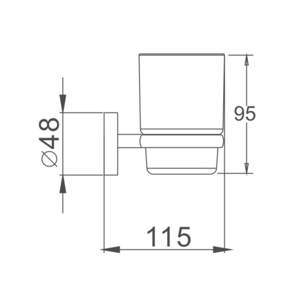 Стакан для ванной комнаты D-Lin D210100, хром. Фото 2