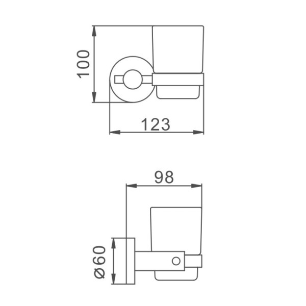Стакан для ванной комнаты D-Lin D210280, сталь. Фото 2