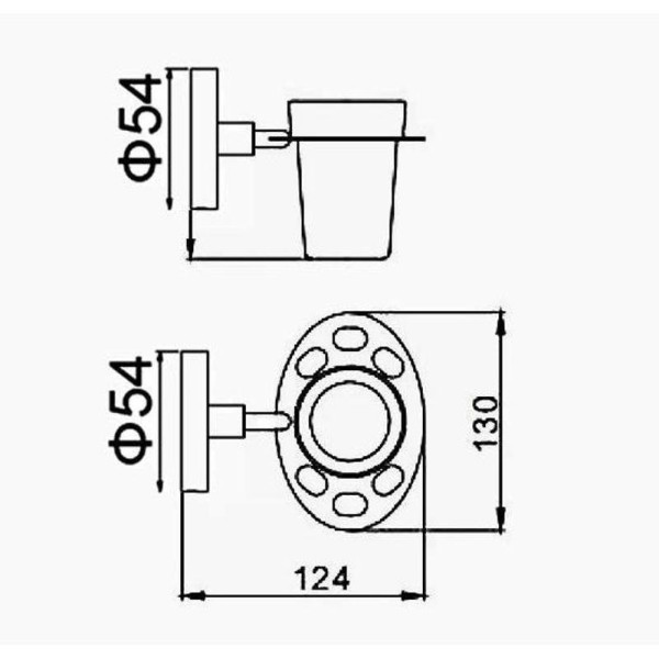 Стакан для ванной комнаты D-Lin D211100, хром. Фото 2