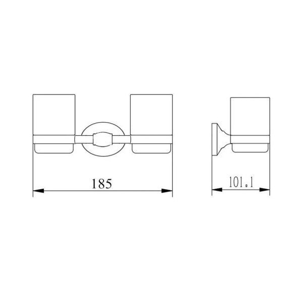 Стакан для ванной комнаты двойной BELZ B90008, хром. Фото 2