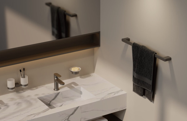 Стакан для ванной комнаты двойной BELZ B90708, оружейная сталь. Фото 3