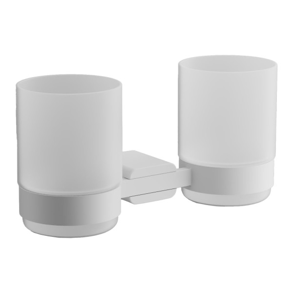 Стакан для ванной комнаты двойной BELZ B91008, белый. Фото 1