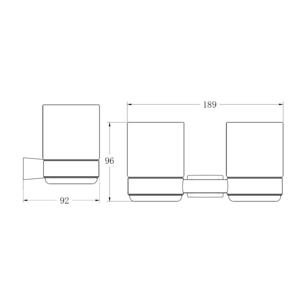 Стакан для ванной комнаты двойной BELZ B91108, хром. Фото 2