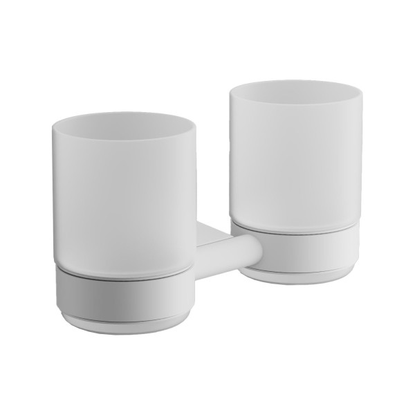 Стакан для ванной комнаты двойной BELZ B91508, белый. Фото 1