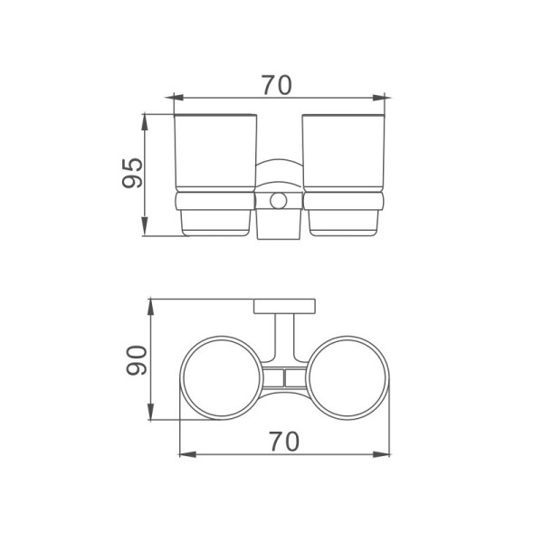 Стакан для ванной комнаты двойной D-Lin D212111, черный. Фото 2