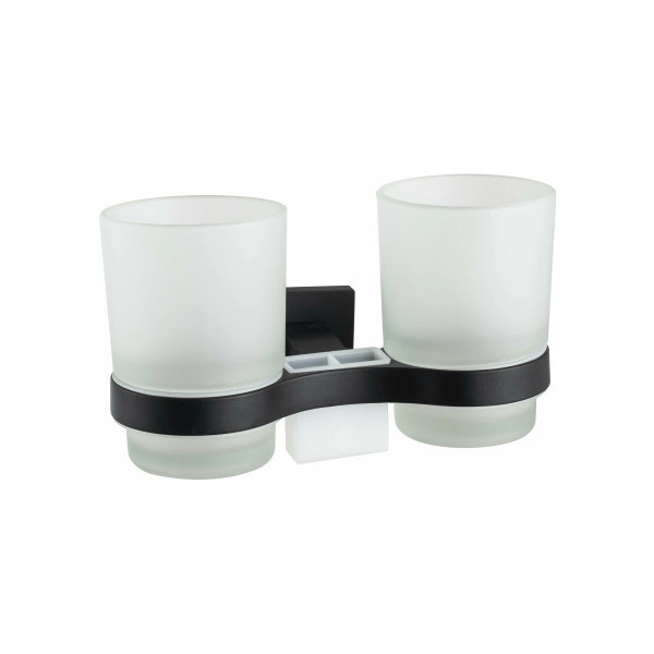 Стакан для ванной комнаты двойной D-Lin D212222, черный. Фото 1