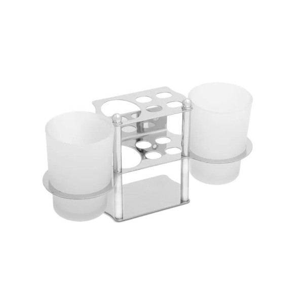 Стакан для ванной комнаты двойной D-Lin D216100, хром. Фото 1
