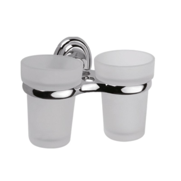 Стакан для ванной комнаты двойной Haiba HB1508, хром. Фото 1