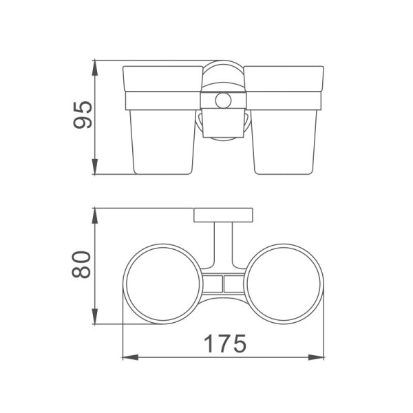 Стакан для ванной комнаты двойной Haiba HB1908, хром. Фото 2