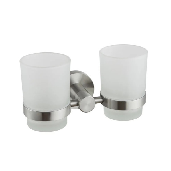 Стакан для ванной комнаты двойной Haiba HB8308, сталь. Фото 1