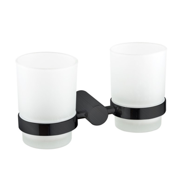 Стакан для ванной комнаты двойной Haiba HB8408-7, черный. Фото 1