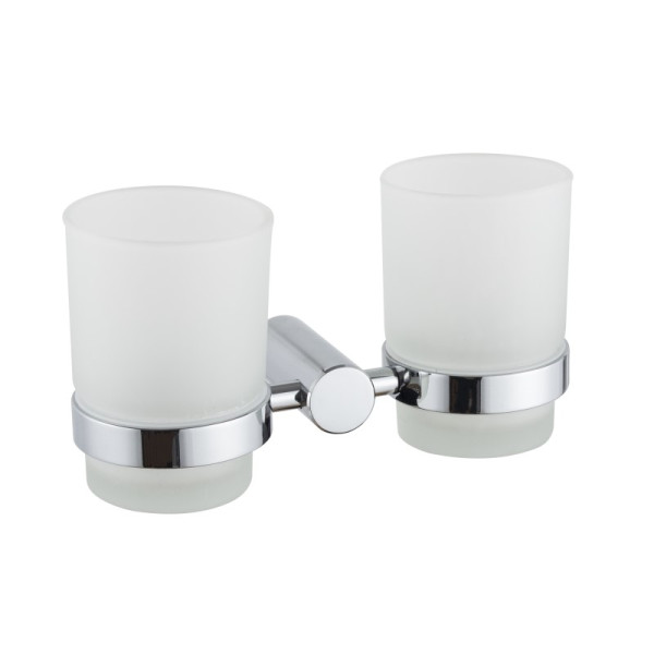 Стакан для ванной комнаты двойной Haiba HB8408, хром. Фото 1